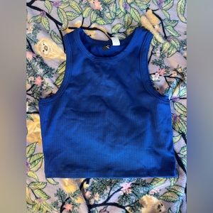 blue tank top